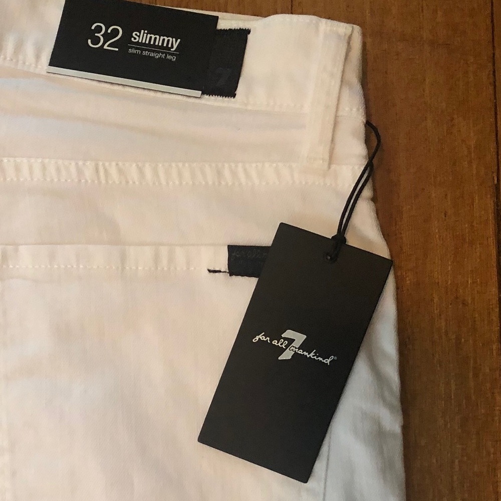 7 for All Mankind Slimmy Slim White Jeans - 32